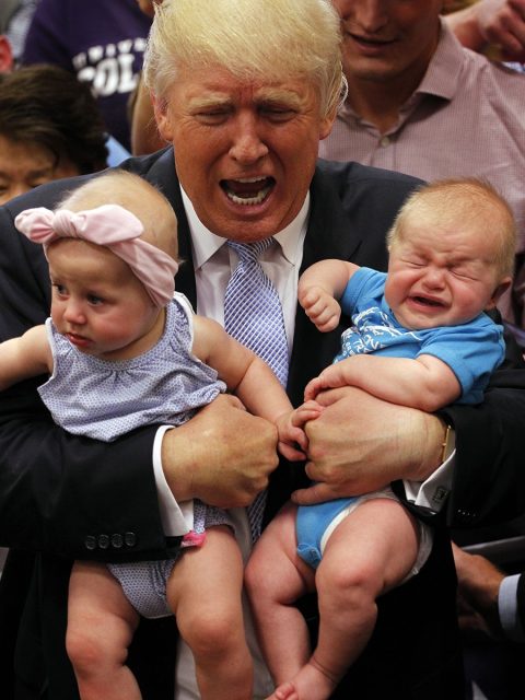 bébé pleure trump